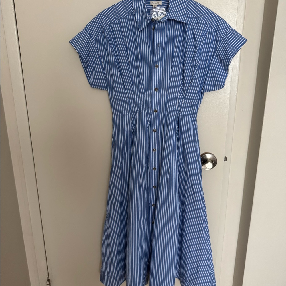 Anthropologie Pilcro short sleeve seamed midi shirt dress - Size XXS - BNWT - Picture 4 of 14